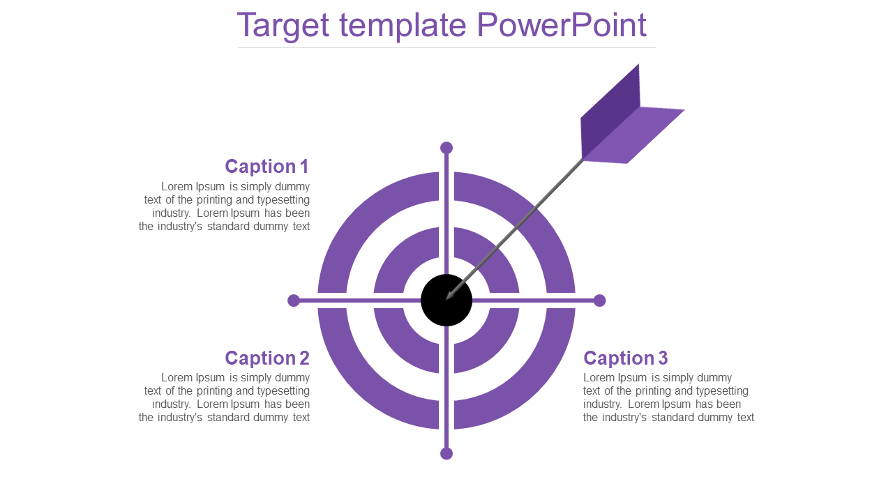Target template powerpoint-purple